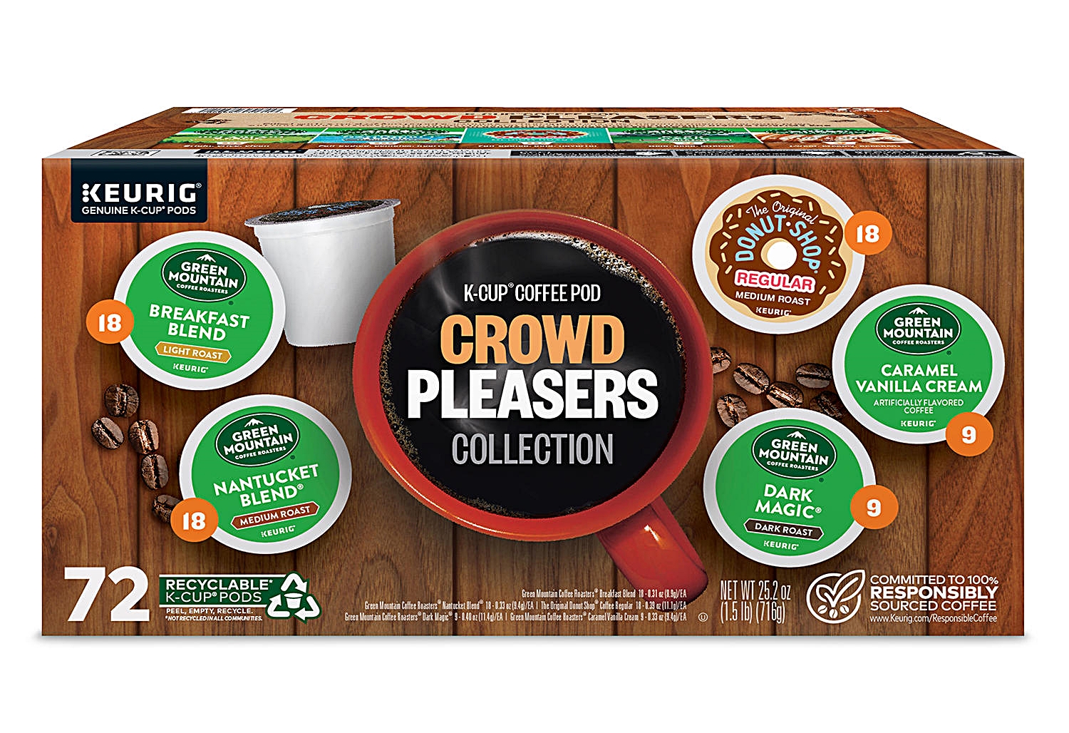 (image for) Keurig Crowd Pleasers K-Cup Pod Coffee Variety Pack (72 ct.) - Click Image to Close